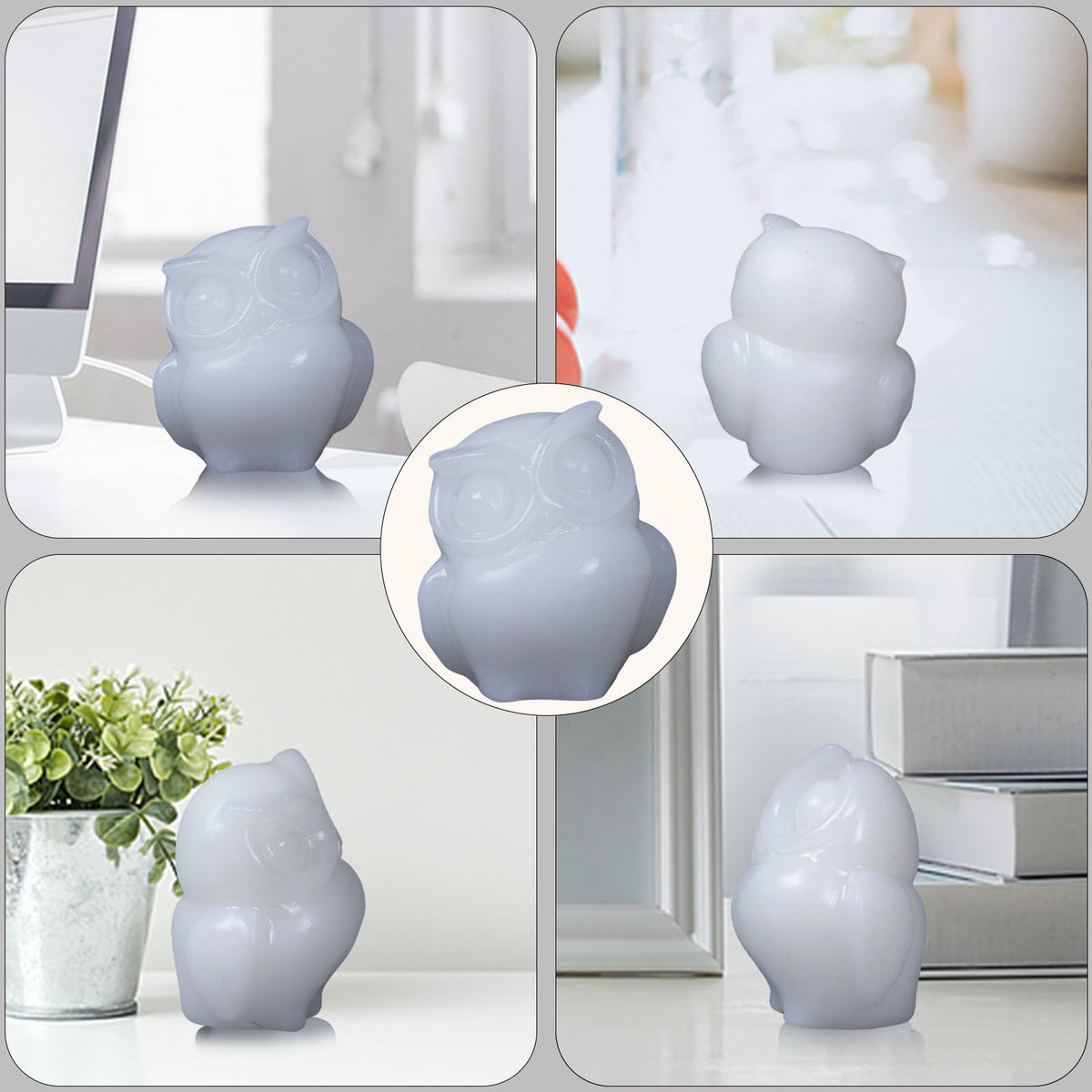 QLRSUXN 2 Inch Owl Figurine Handcrafted,White Jade Healing Crystal Animal Sculpture,Home Decor Unique Gift for Collectors,Crystal Artwork Nature Lovers Birthday Anniversary Present Spiritual Gift