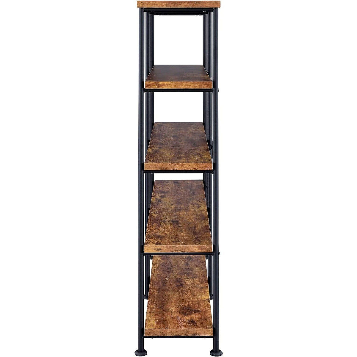 5-Tier Bookcase - Stylish Display Shelf for Home Decor & Books - Weathered Gray 4 Tier/Nutmeg & Black