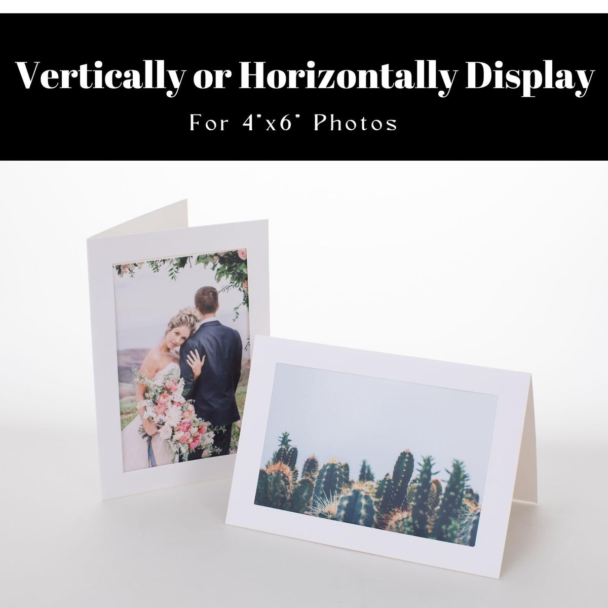 Litpoetic 50 Count Photo Frame Cards with Envelopes 4x6 Paper Picture Frame Notecards Photo Card Holder and Envelopes Set for Mother's Day Father's Day Graudation Wedding Birthday Classroom DIY-White