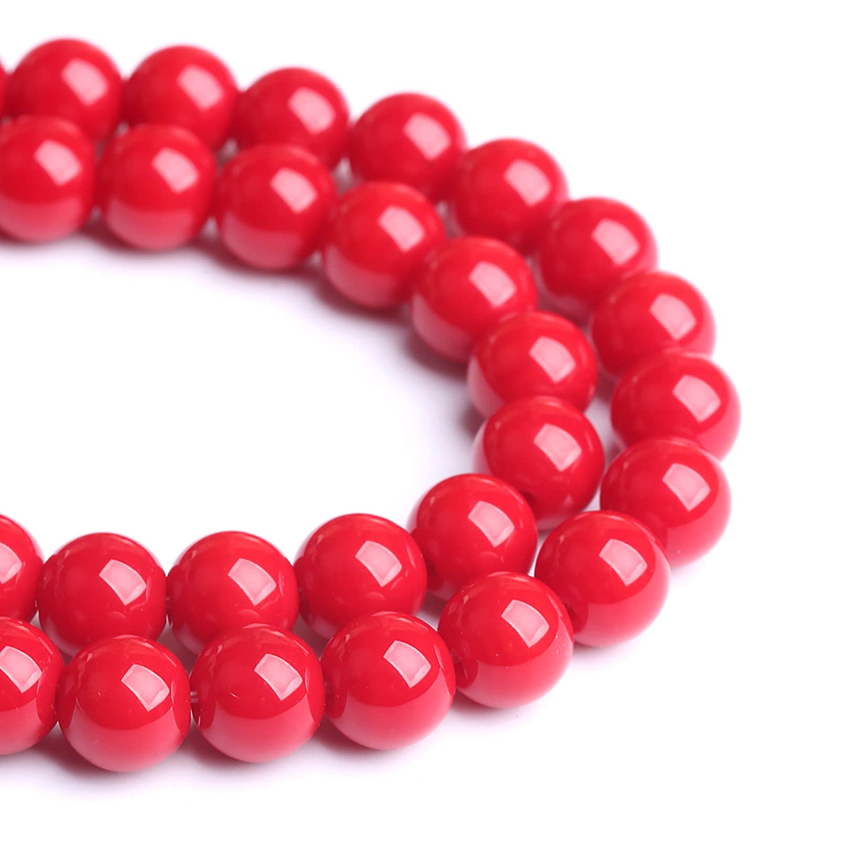 8MM 46PCS Red Glass Round Spacer Loose Beads for Jewelry Making 15 inches DIY Bracelet Necklace