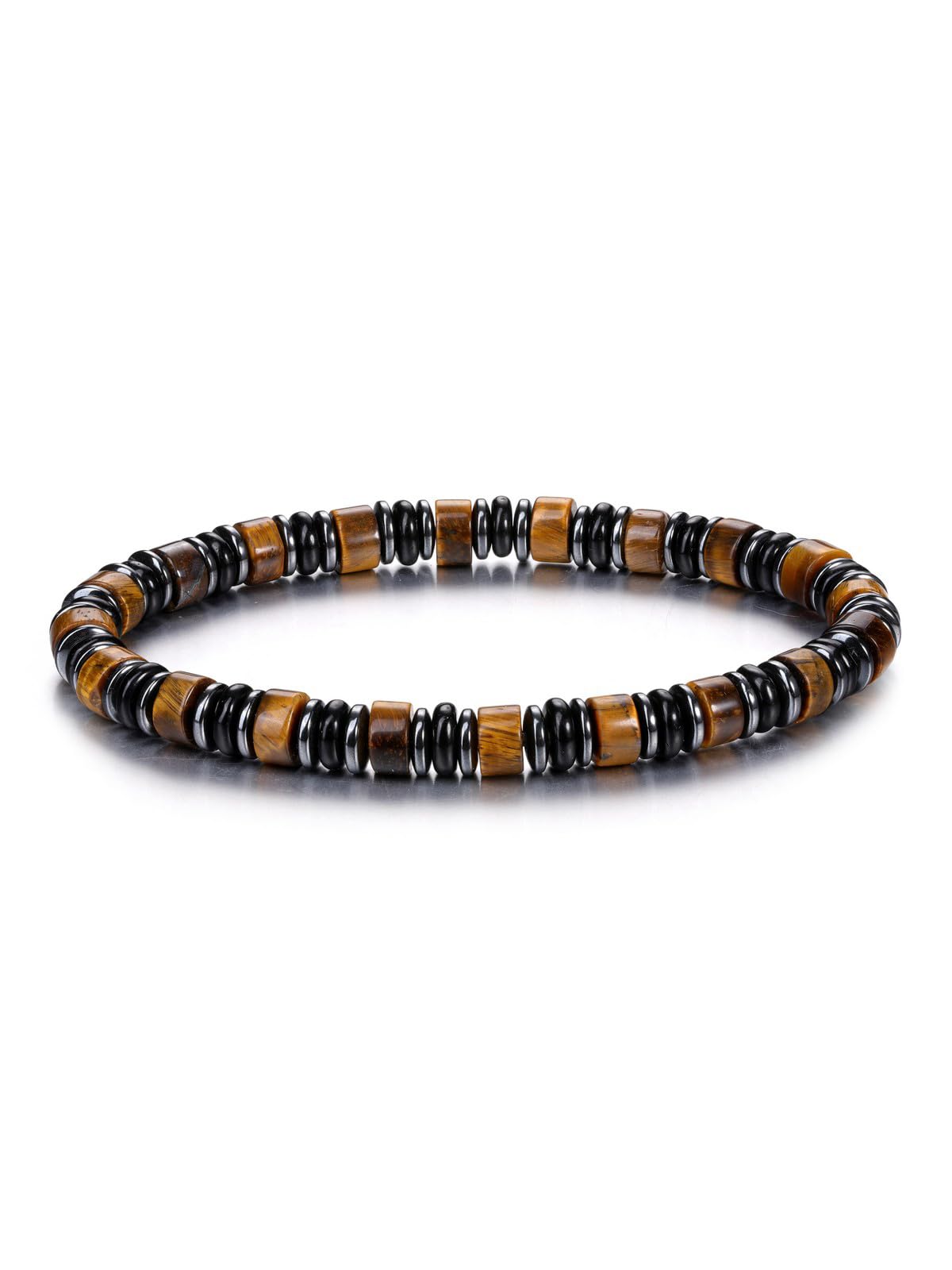 Top Plaza Triple Protection Bracelet for Men Tiger Eye Black Obsidian Hematite Bracelet Natural Handmade Gemstone Beaded Bracelets Balance Meditation Jewelry Christmas Gifts