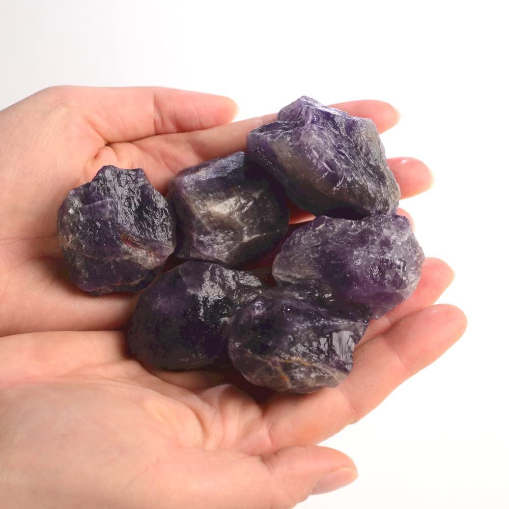 2PCS Natural Raw Stone Healing Crystals Bulk Healing Gemstones for Reiki Tumbling Fountain Rocks Meditation Garden Home Decor (Amethyst)