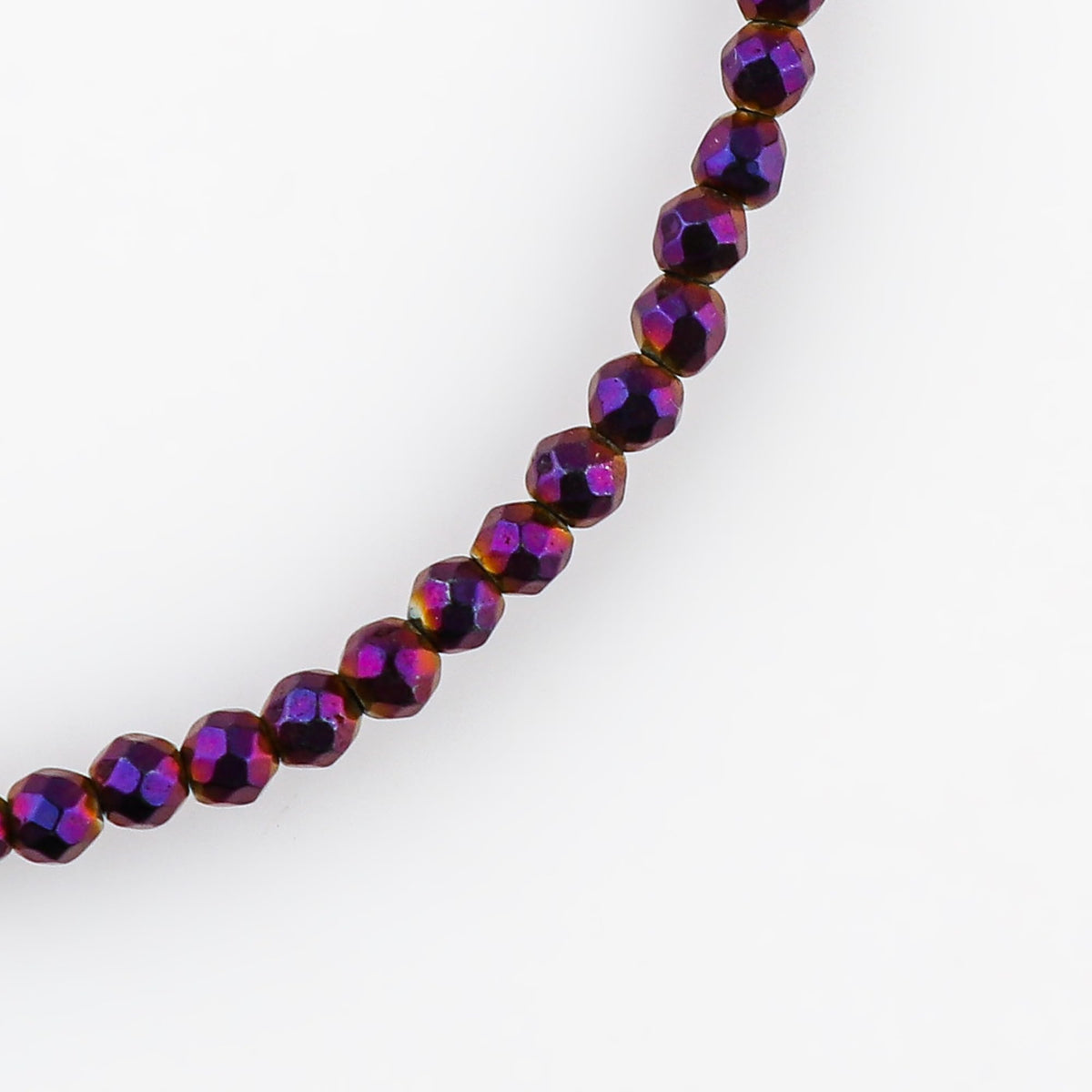 CRYSTALINES Genuine Purple Hametite Gemstone Bracelet, Faceted Beads Stones, Hypoallergenic Handmade Boho Jewelry for Women, Healing Crystals, Adjustable Silver Chain 7+1inch, Birthday Gift