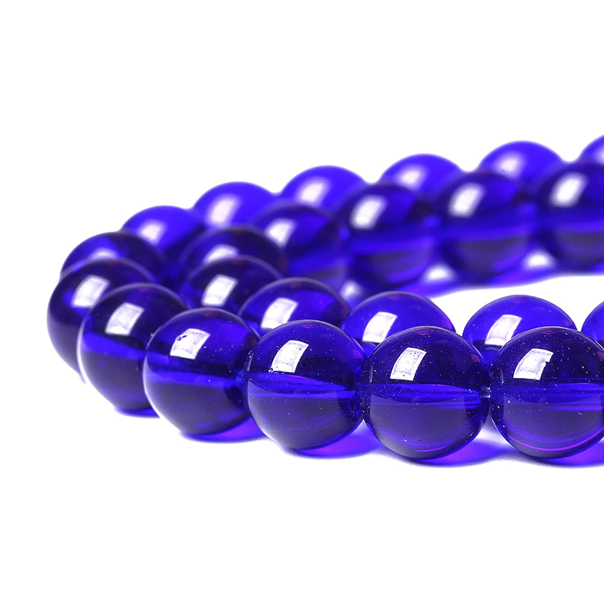 10mm 36pcs Lapis Blue Glass Stone Beads for Jewelry Making Round Loose Spacer Crystal Energy Healing Power Stone Beads DIY Bracelet Necklace Accessories(Lapis Blue Glass, 10mm)