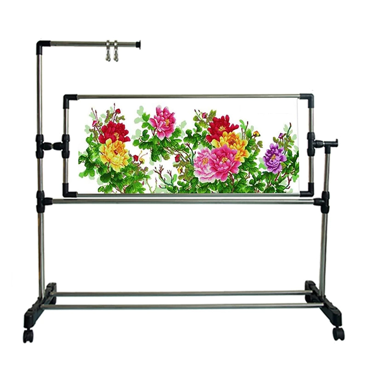 Adjustable Embroidery Stand, Needlework Floor Frame, Height Adjustable Cross Stitch Craft Stand, Standing Embroidery Lap Table, for Art Craft Sewing Holder