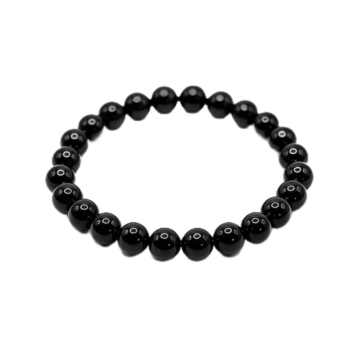 The Vida Handmade AAA+ Quality Crystal Stretch Elastic Bracelet - Nature Gemstone - Jewelry Gift - Holiday Gift - For Women & Men (Black Onyx)