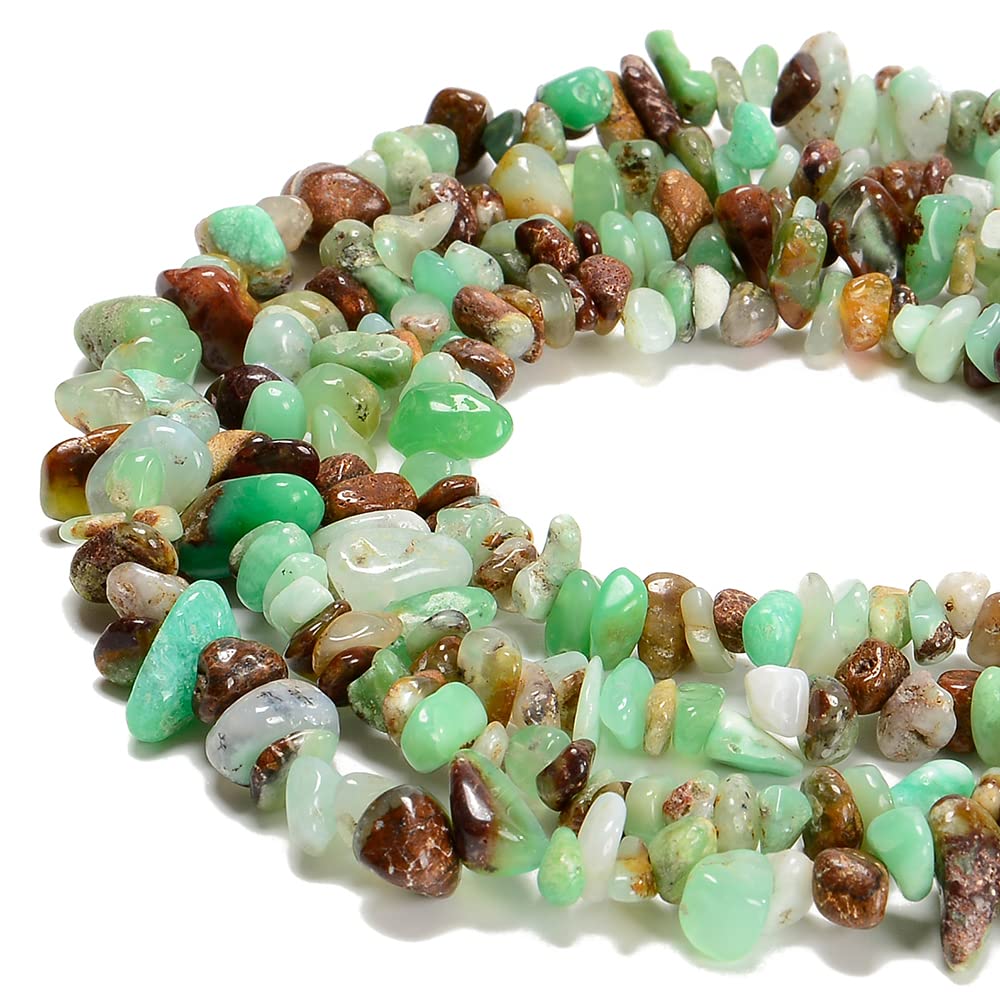 PLTbeads 7-8mm Natural Chrysoprase Australia Jades Gemstone Chips Beads Healing Crystals Waist Bracelets Necklace Kit Irregular Stone DIY Crafts Design Jewelry Making