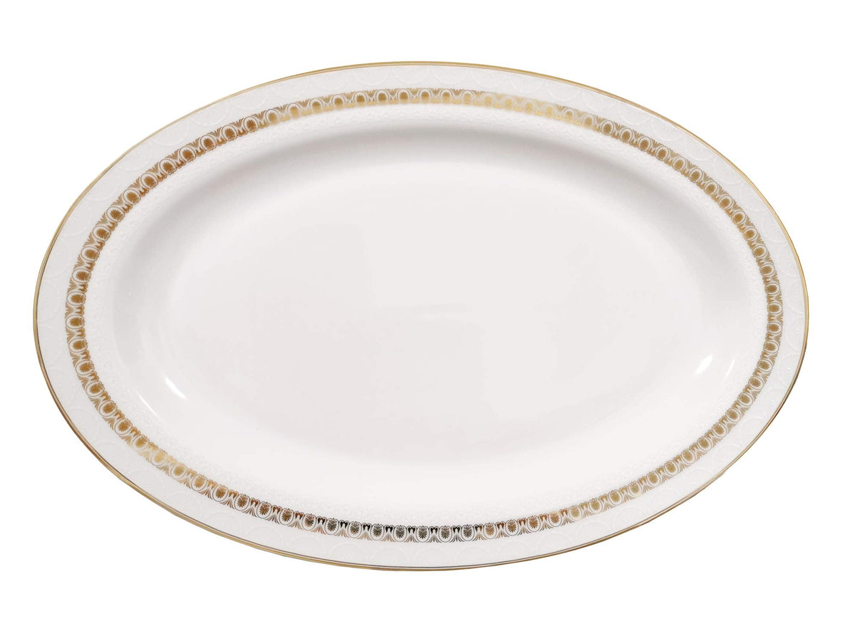 Stylish and Elegant 57 Pieces Bone China Dinnerware Set Service for 8 People - Gold