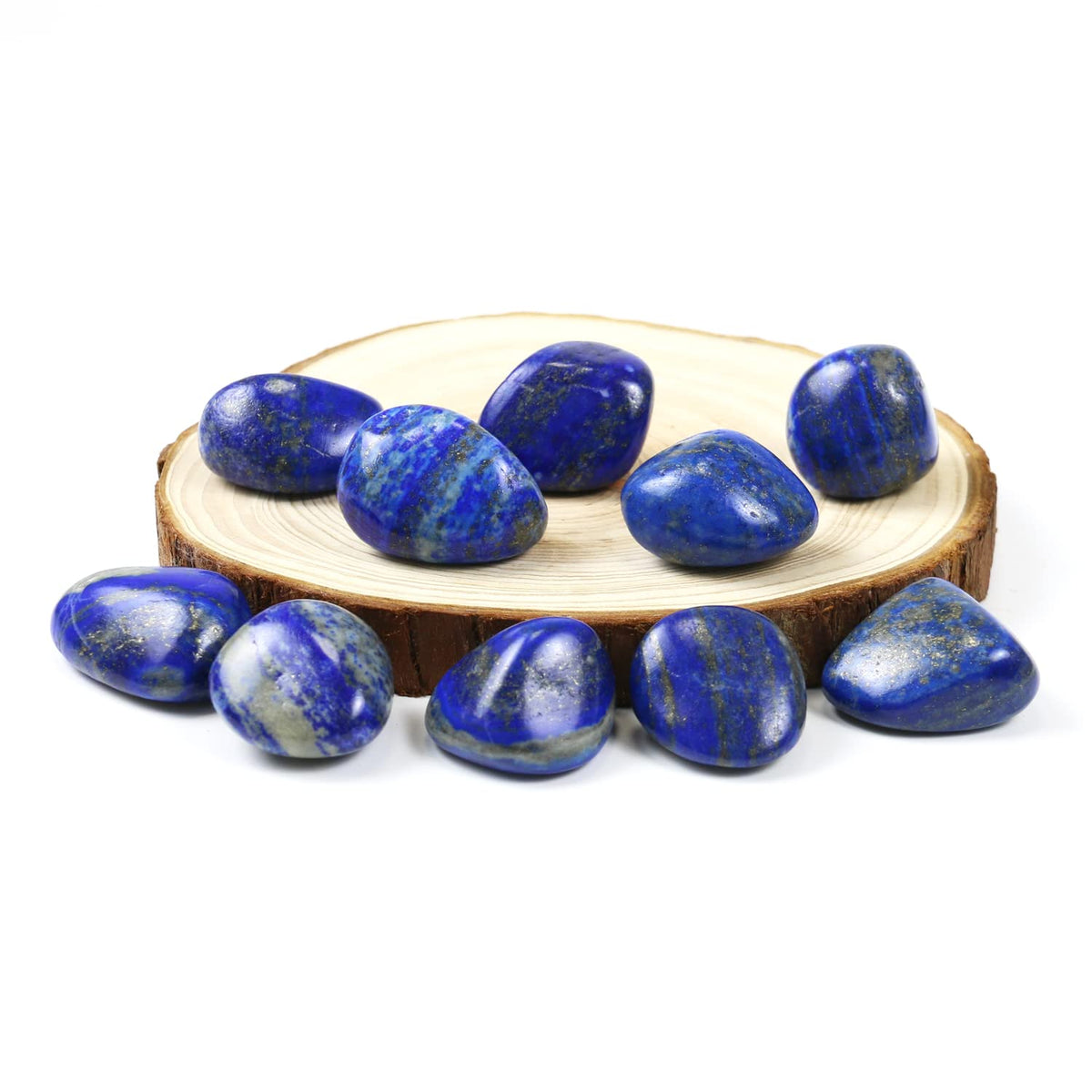 Tumbled Polished Natural Lapis Lazuli Stone, Crystals and Healing Stones Quartz Bulk for Wicca, Reiki, Healing Energy, Chakra Stones, Witchcraft Supplies(10Pcs)