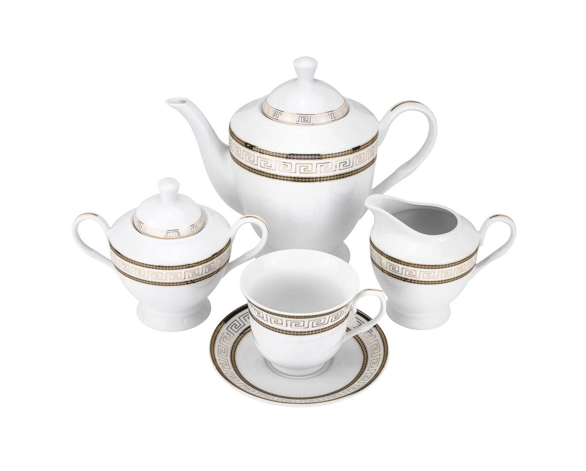 Euro Porcelain 57-pc Banquet Dinnerware Set, Luxury Tableware Dining Service for 8