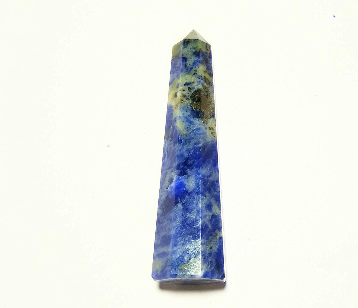 WholesaleGemShop 3 Inch Sodolite Gemstones Obelisk Tower Jumbo Facet Aura Rock Crystal Natural Polished Earth Wand Spirit
