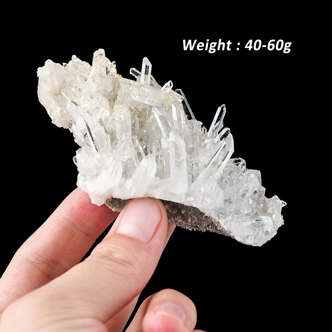 Erliway Natural Clear Quartz Crystal Cluster, Clear Quartz April Birthstone, Raw Gemstone Specimen for Birthday Gift Reiki Healing Meditation Home Decor (0.08-0.13lb)