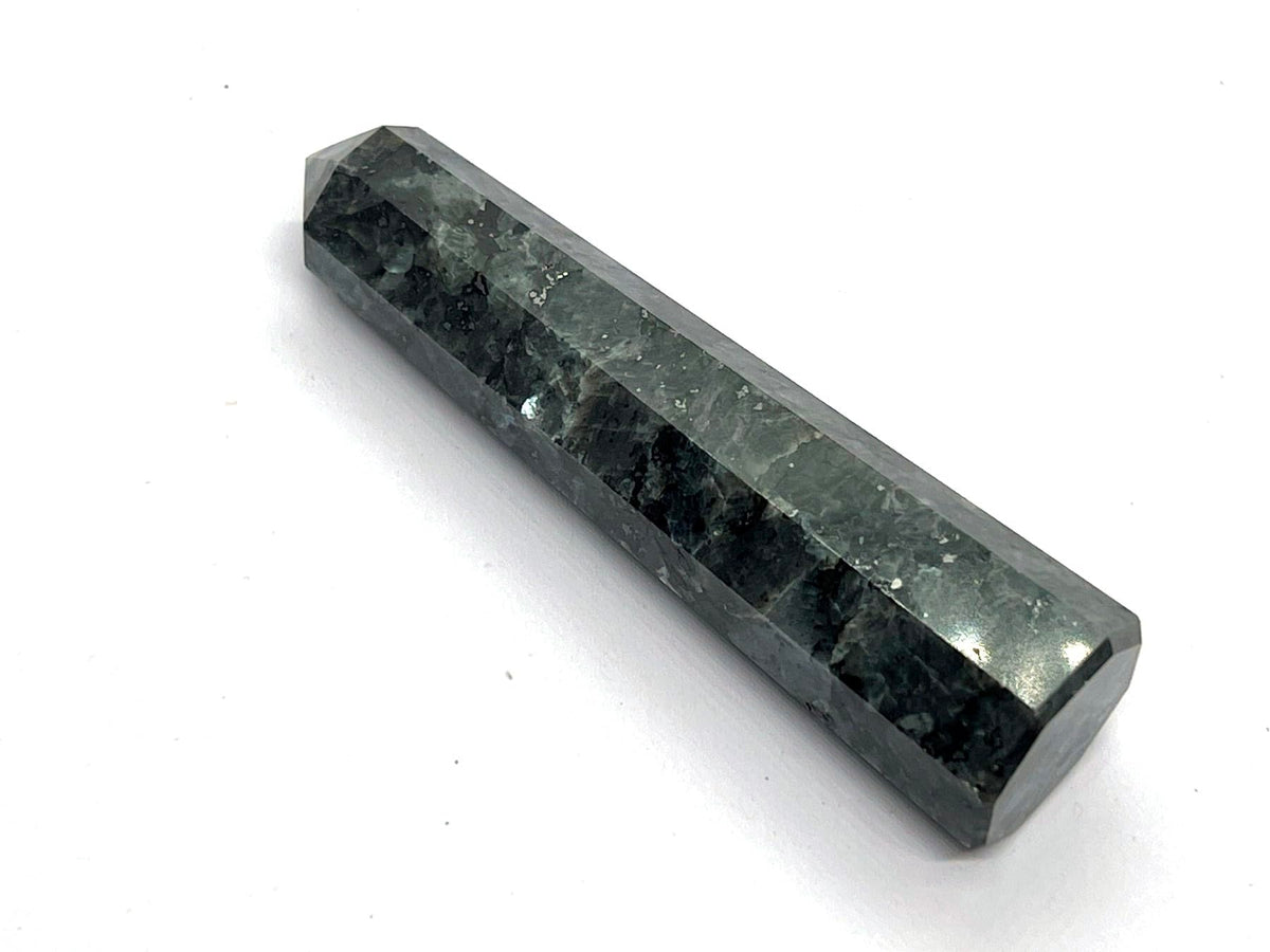 WholesaleGemShop 3 Inch Gemstones LARVIKITE Obelisk Tower Jumbo Facet Aura Rock Crystal Natural Polished Earth Wand Spirit