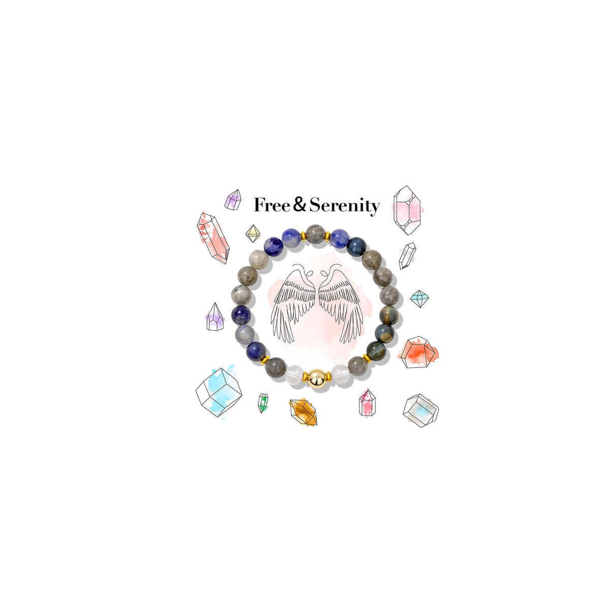 Risyfjew Natural Healing Crystal Bracelet for Women Free Serenity Bracelets Calming Jewelry Gifts Worry Stone Amethyst Tiger Eye Sodalite