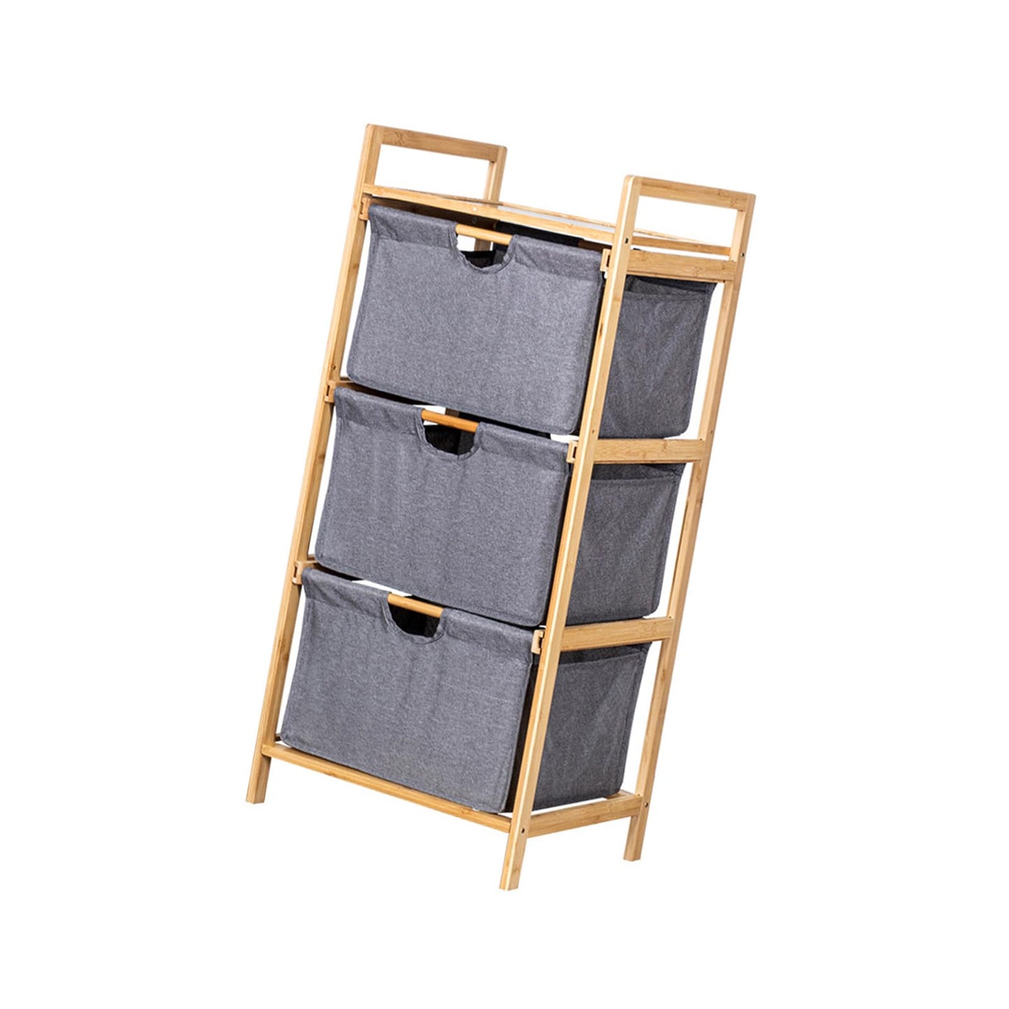ZAICOLER 3 Tier Laundry Hamper Organizer, Pull Out Drawer Storage with Handle & Top Shelf, Large Capacity for Bathroom & Bedroom, 37.79x17.32x13inch (Gray)