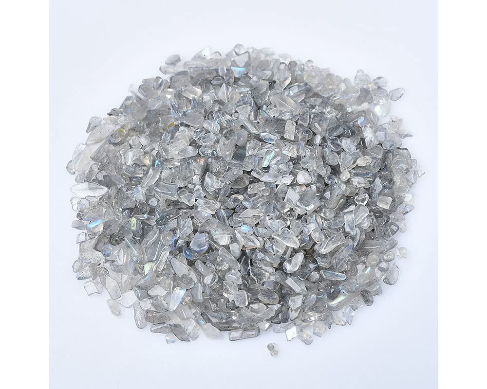 1 lb Small Natural Moonstone Tumbled Chips Crushed Gemstones Healing Crystals for Home Decoration, Jewelry Making, Fish Tank, Garden, Vase, Plant, Reiki