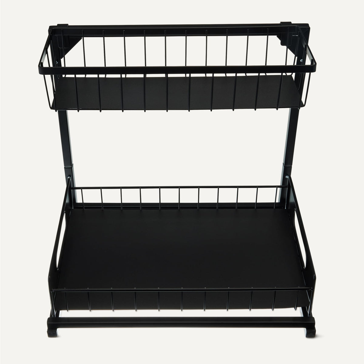Amazon Basics L-Shape Under Sink Storage Pull Out Cabinet Organizer, Space-Saving Design, Durable and Rust-Resistant, Black, Pack of 2