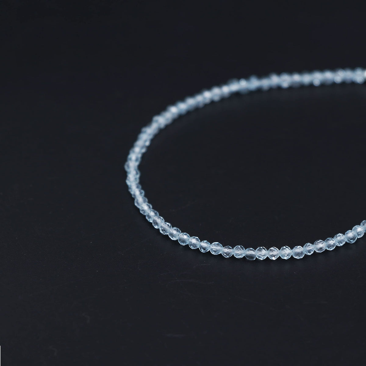 Gempires Handmade Sky Blue Topaz Gemstone Beaded Bracelet for Women | 2.4–2.5 mm Faceted Natural Stone | Adjustable 7+1 Inch Silver Plated Chain | Dainty Minimalist Stacking Jewelry | December Birthstone Gift