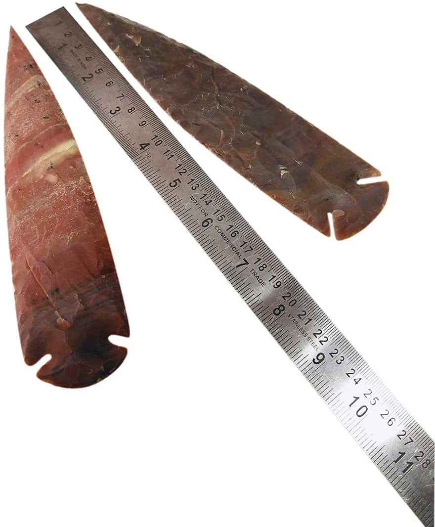 Morocca 7" Flint Spearhead Arrowhead OH Collection Project Point (1PC) Indian Handmade Craftsmanship DIY Agate