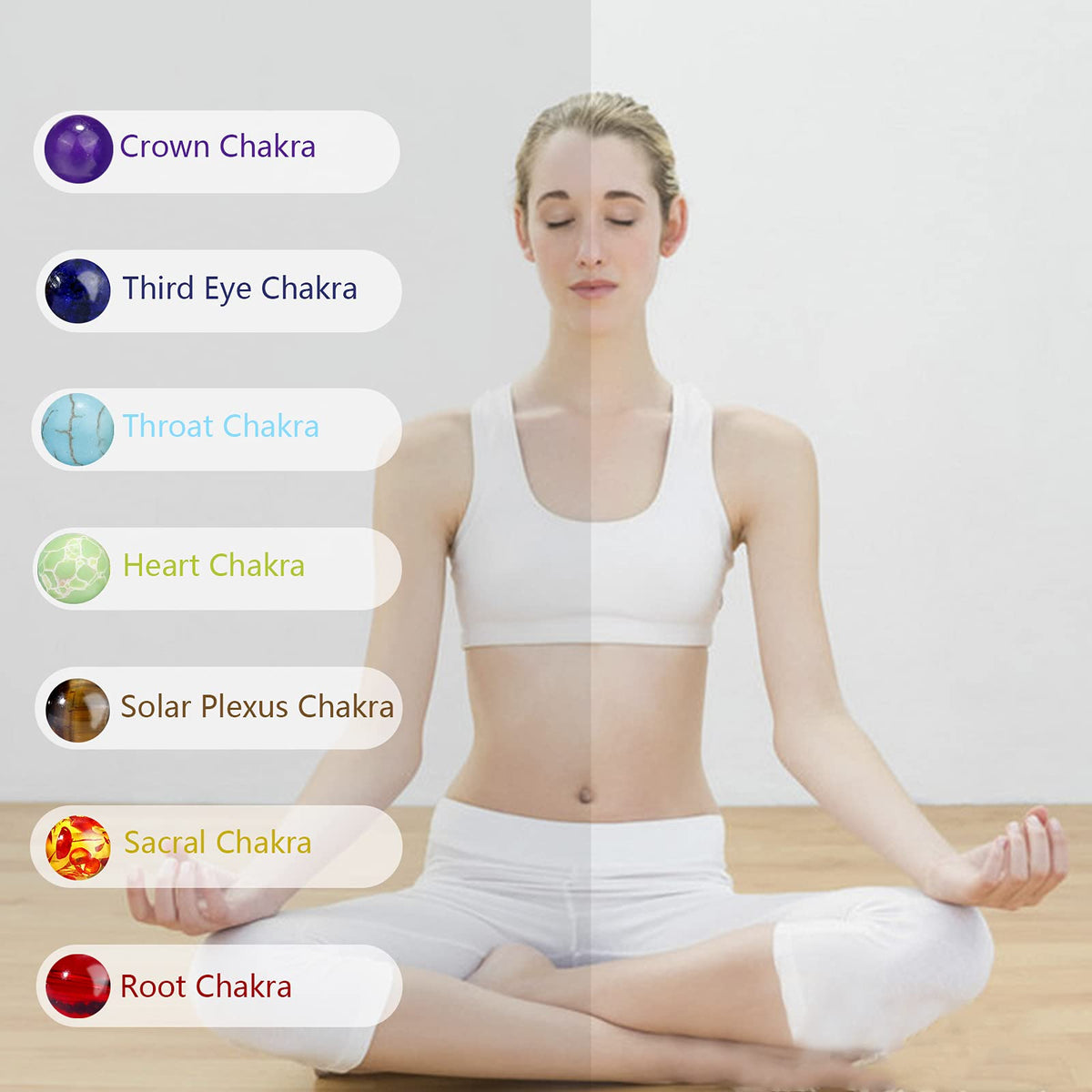 ONESING 6 Pcs Chakra Bracelets for Women Rock 7 Chakras Crystals and Healing Stones Bracelets 8mm Crystal Bracelet Yoga Beaded Bracelets Essential Oil Diffuser (Black, White, Multi)
