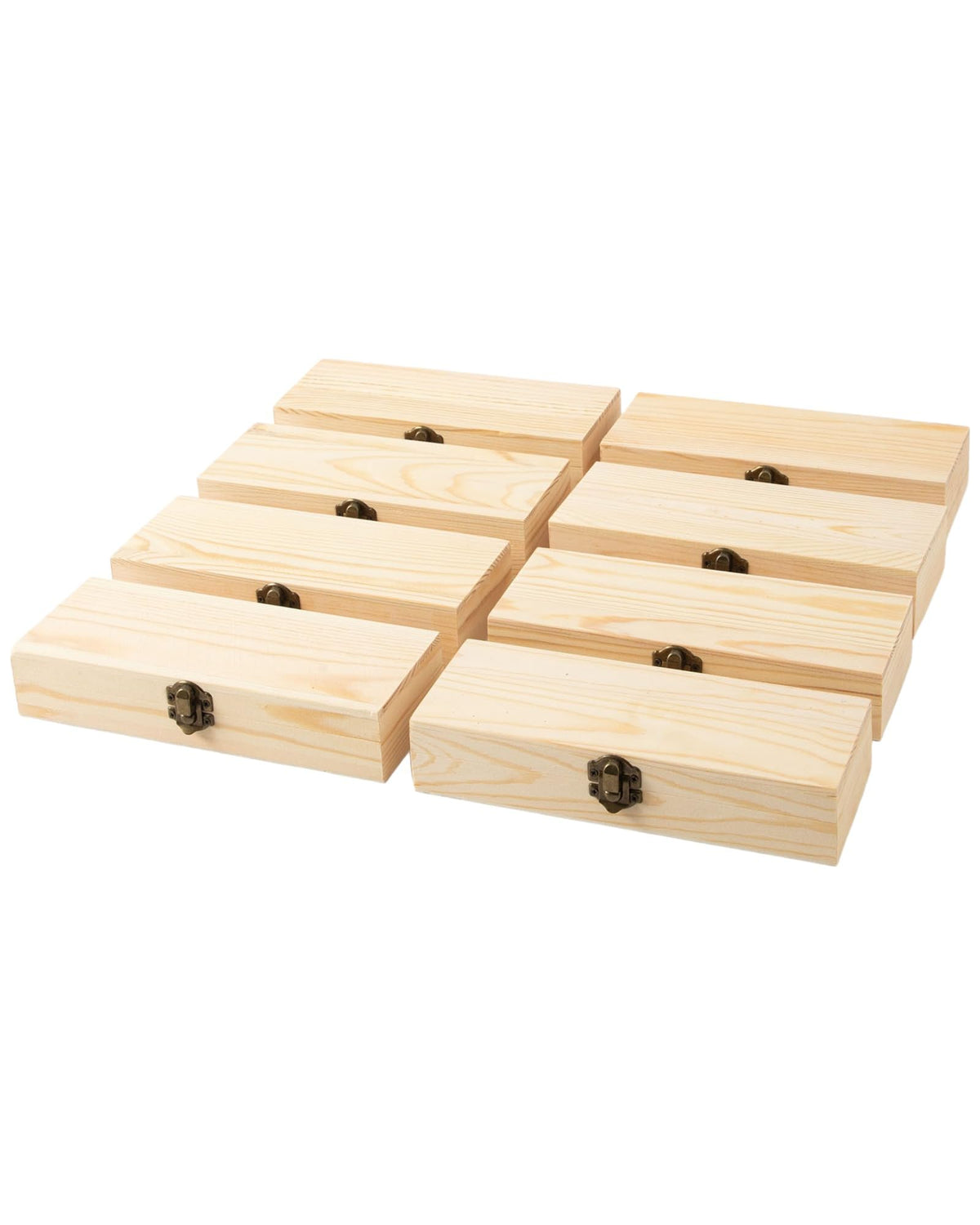 Xhqsulsclac 8PCS Wooden Storage Box Unfinished Wooden Small Box 8.2X2.6X1.6 Inch Souvenir Storage Box DIY Handmade Wooden Box