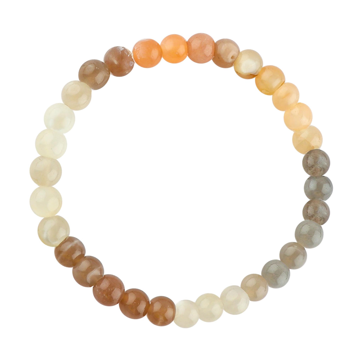 TGH Natural Multi Moonstone Bracelet – Healing Crystal Jewelry for Emotional Balance & Intuition – Handmade 6mm Beads Elastic Stretch Bracelet 7.5 Inch for Women & Men Christmas Gift