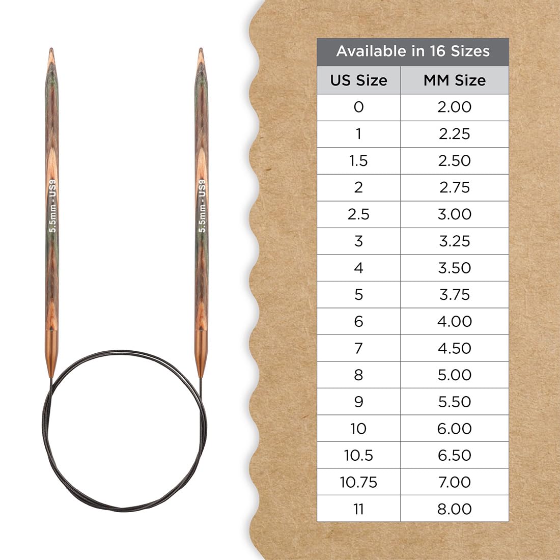 Knitter’s Pride Terra Fixed Circular Needles 40"" (100cm) – US Size 9 (5.5mm)