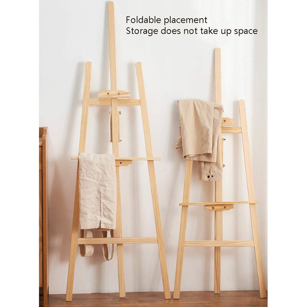 Display Easel Easel Wooden A-Frame Studio Easel Folding Pine Wood Children Artist Painting Adjustable Multifunctional Di (White 1.75cm)
