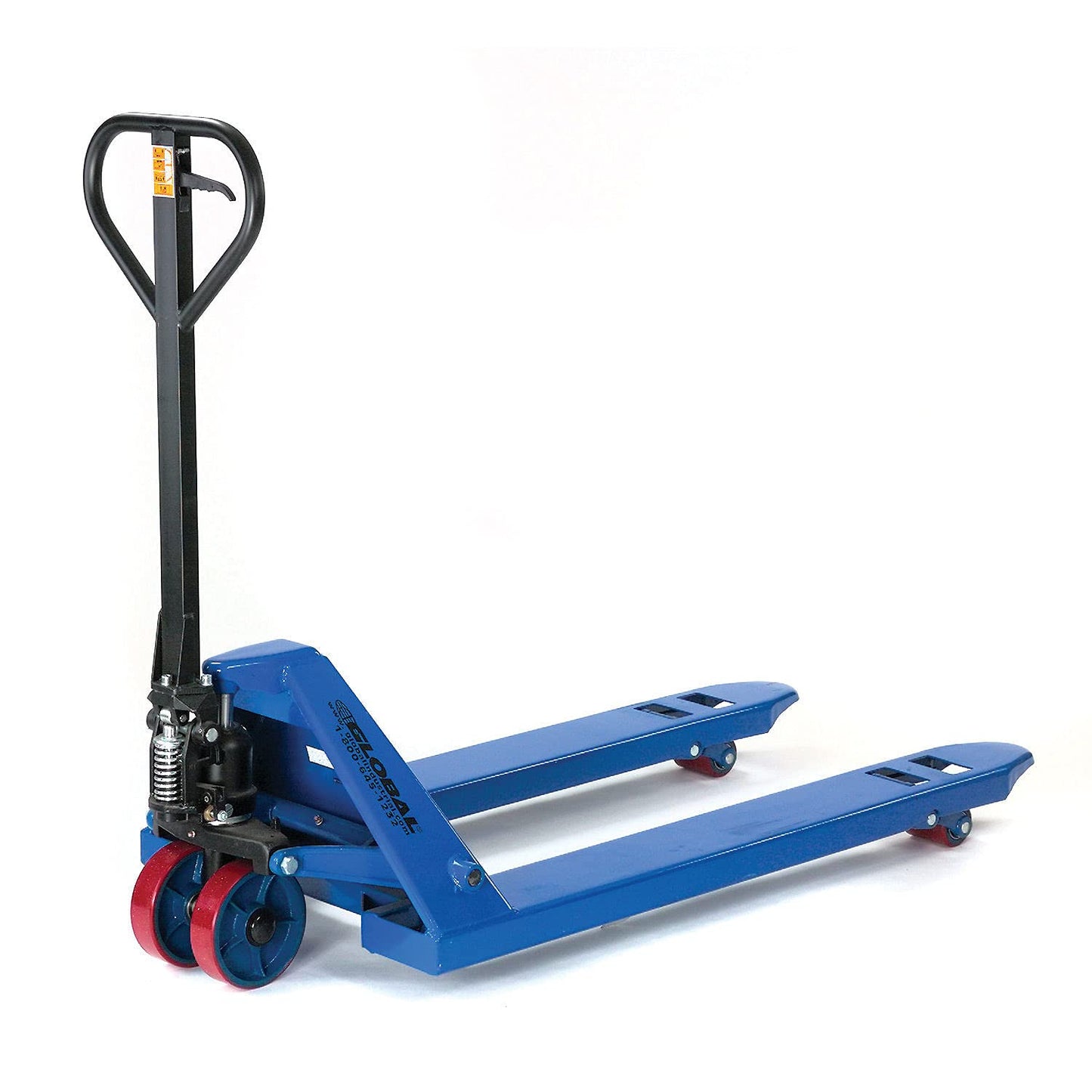Global Industrial High Capacity Pallet Jack with 27" W x 48" L Forks, 6600 Lb. Capacity, Manual Duty Truck for Warehouse, Manufacturing and Retail, Blue Powder Coat Finish