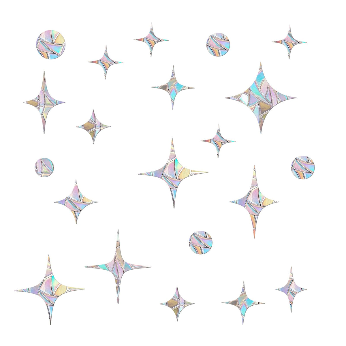 60 Pieces Static Window Clings Anti Collision Window Decals for Bird Strikes, Glass Door Window Stickers, Stop Birds Flying into Windows, Star Style