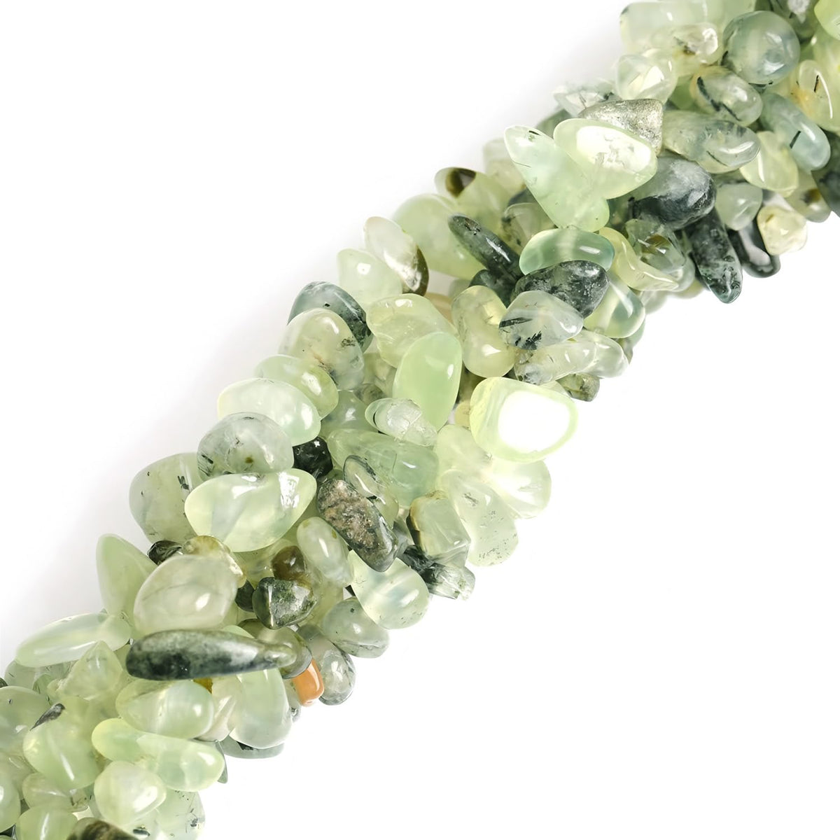 Natural Chip Stone Beads 450pcs Green Prehnite Chips 5-8mm Genuine Real Irregular Healing Crystal Rocks Hole Drilled DIY Loose Gemstone Beads for Jewelry Making Bracelet Earrings Necklace Crafting