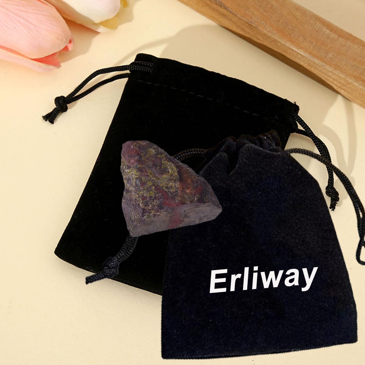 Erliway 1.25-2" Dragon Bloodstone Raw Crystals, Natural Rough Dragon Bloodstone Stone, Healing Raw Stones for Fountain Rock, Home Decor Meditation Energy Balancing Wire Wrapping Wicca & Reiki