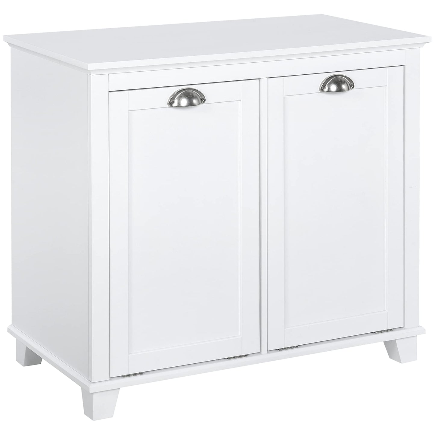 Tilt Out Laundry Sorter Bathroom Cabinet, White