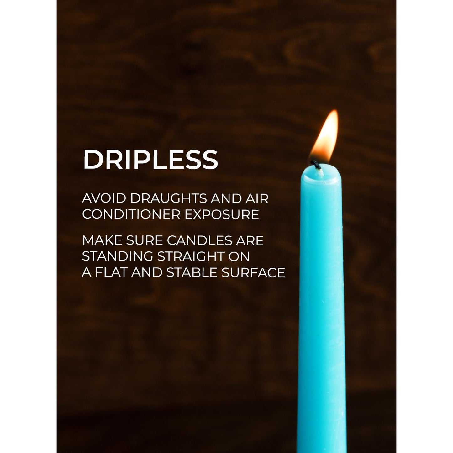 CANDWAX 10 inch Turquoise Taper Candles Pack of 4 - Unscented Smokeless Dripless Tall Candle Sticks - Perfect for Holidays, Ordinary Dinners and Special Occasions - Teal Candlesticks