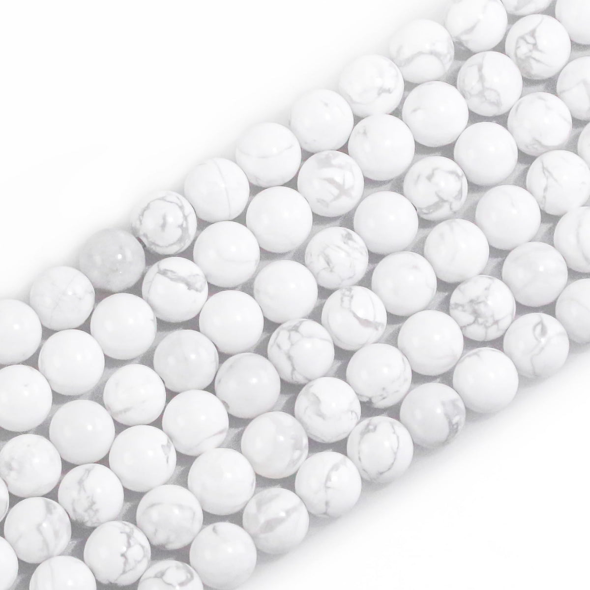 6mm Natural Gemstone Round Howlite Loose Beads for Jewelry Making Bracelets Necklace Earrings Art Craft (60-62pcs/strand)