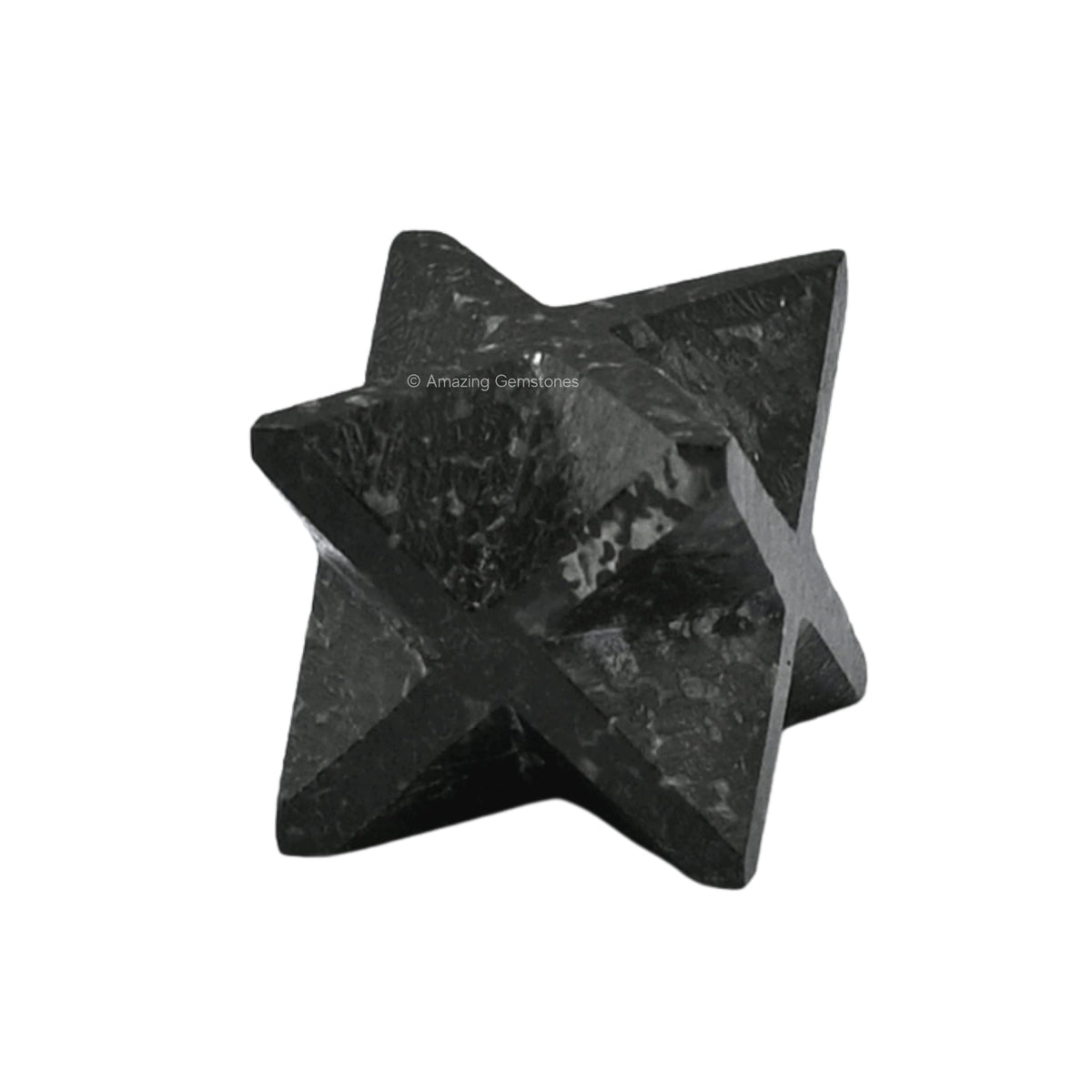 Amazing Gemstone Nuummite Merkaba Crystal - 0.75 Inches Metaphysical Merkaba Star for Meditation - Energetic Tetrahedron Crystal and Healing Stones for Spiritual Growth and Healing (15-20mm)