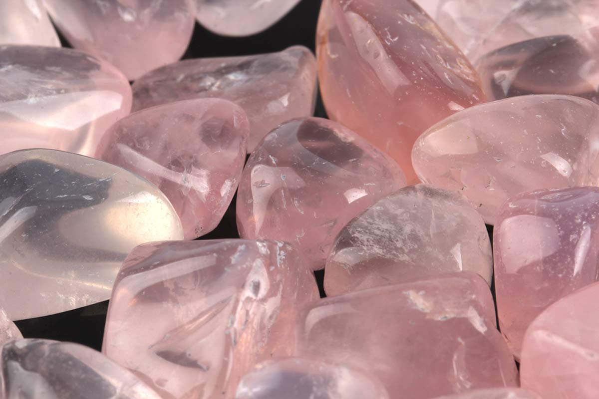 ZenQ 1 lb Rose Quartz Tumbled Stone Chips Crushed Natural Crystal Quartz Pieces