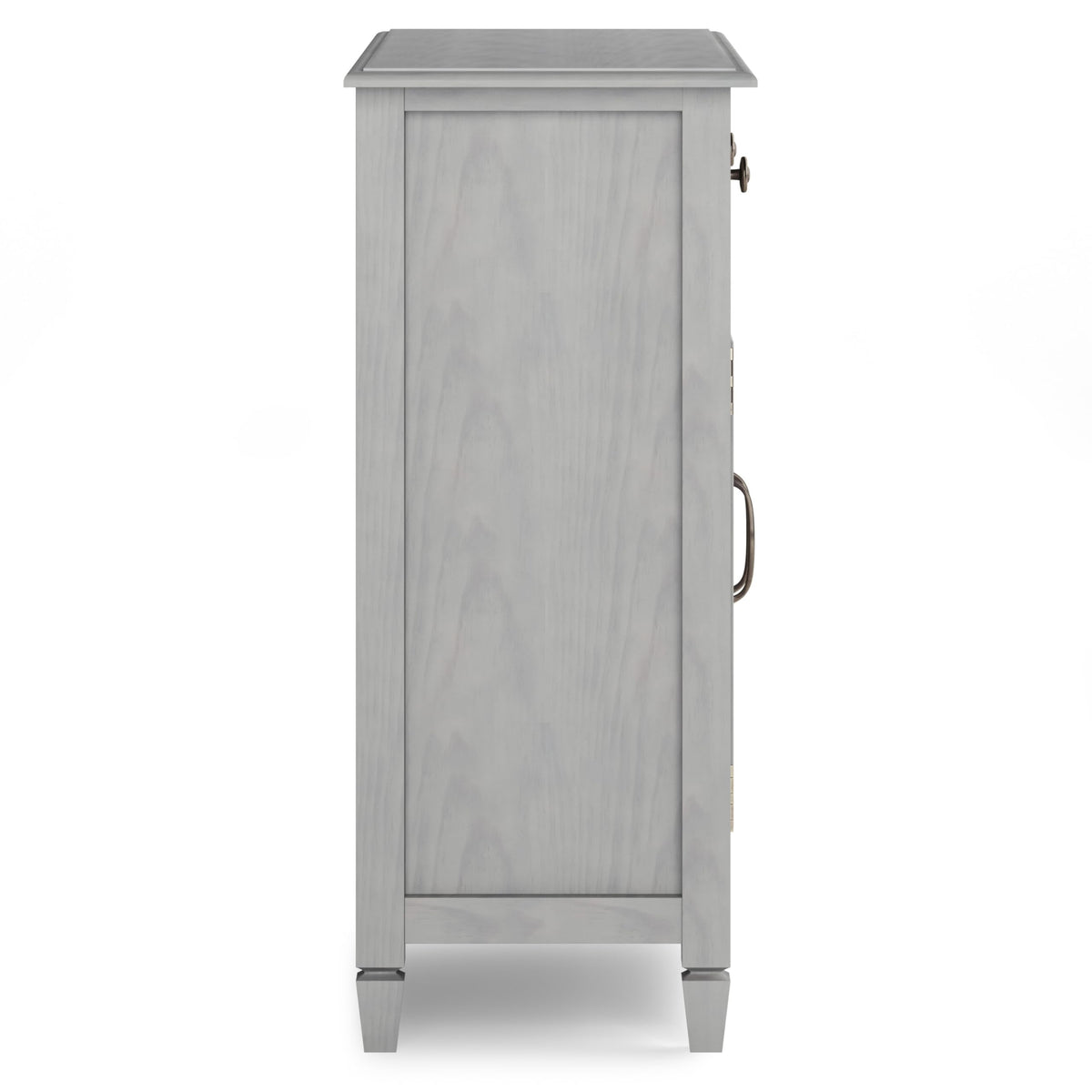 SIMPLIHOME Connaught 40-inch Wide Solid Wood Storage Cabinet in Fog Grey for Entryway, Living Room, Organizer for Hats, Gloves, Shoes, Keys, Slim Design, Traditional Style
