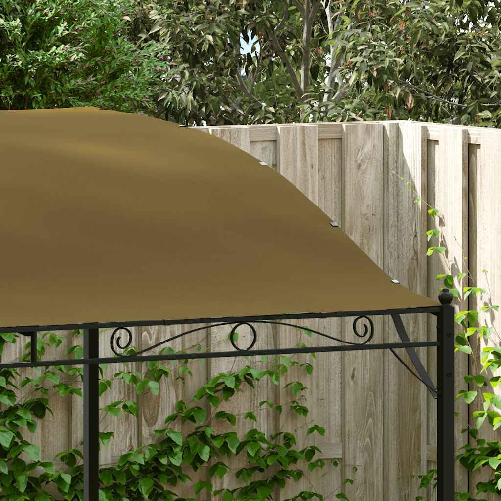 Xhnifbn Taupe 118"x100" Outdoor Gazebo Canopy Steel Frame Polyester Shade for Garden Patio Party UV Block Easy Setup