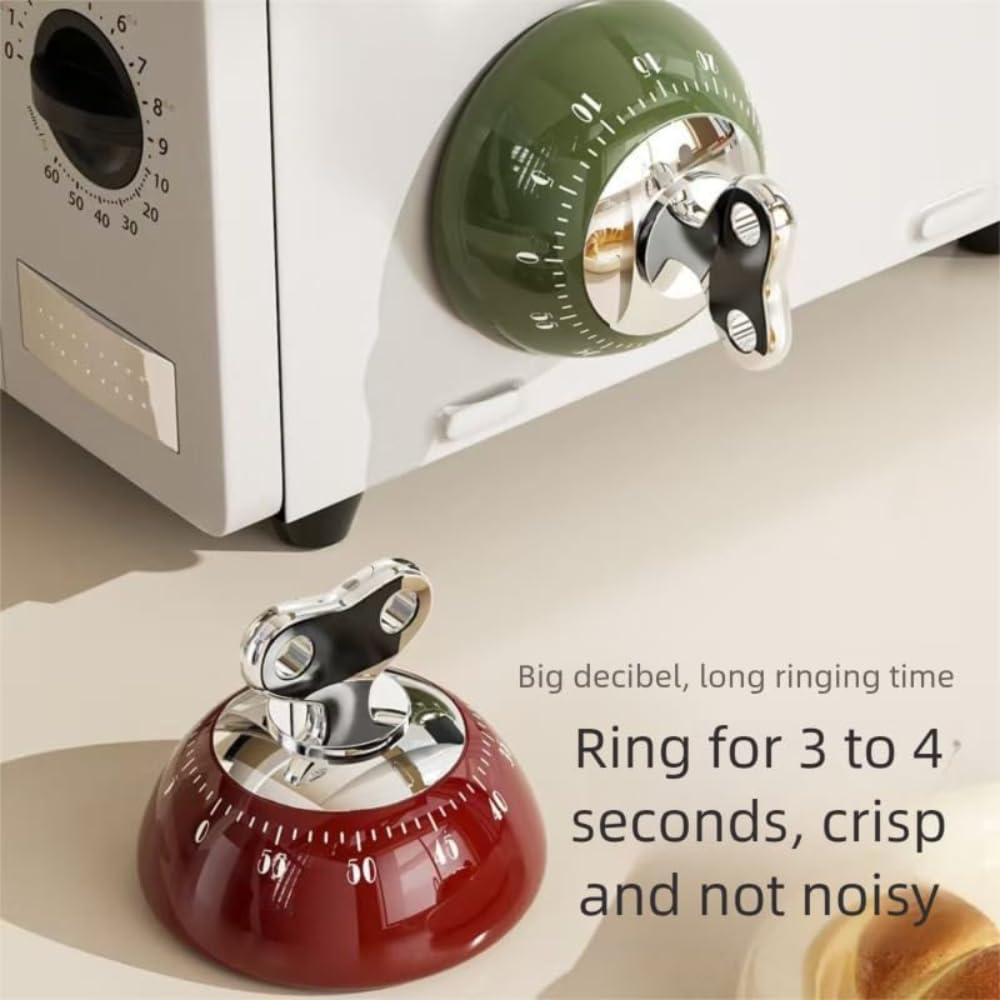 Kitchen Timers for Cooking,100% Mechanical Cooking Timer,Retro Cooking Timer,No Batteries Required,Magnetic Back. (Cream)