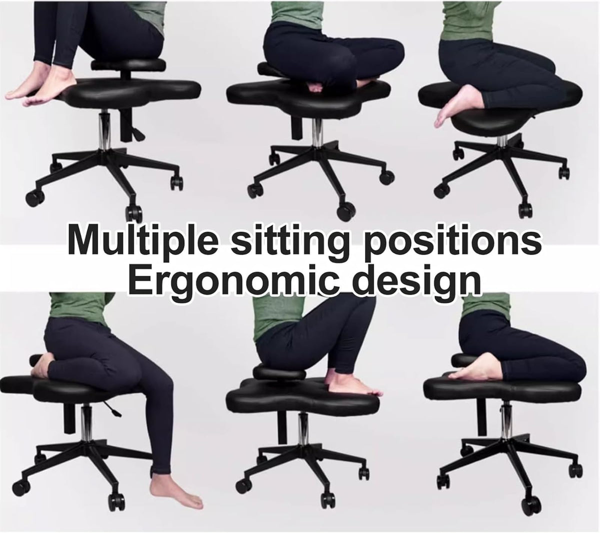 Meditation Chair,Cross Legged Chair, Meditation Chair Height Adjustable, Home Office Desk Chair, for Armless Kneeling Posture Ergonomic Chair Desk Stool(Black)