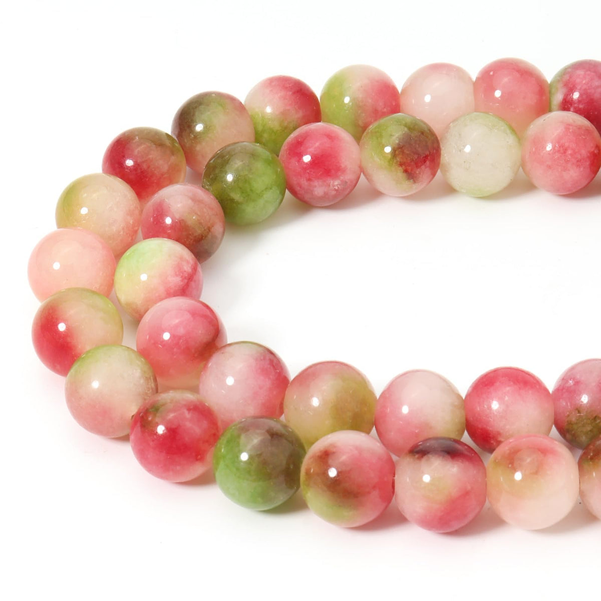 Siomia 45pcs 8mm Natural Watermelon Tourmaline Gemstone Beads Energy Healing Crystal Round Loose Stone Beads for Jewelry Making, DIY Bracelets Necklaces
