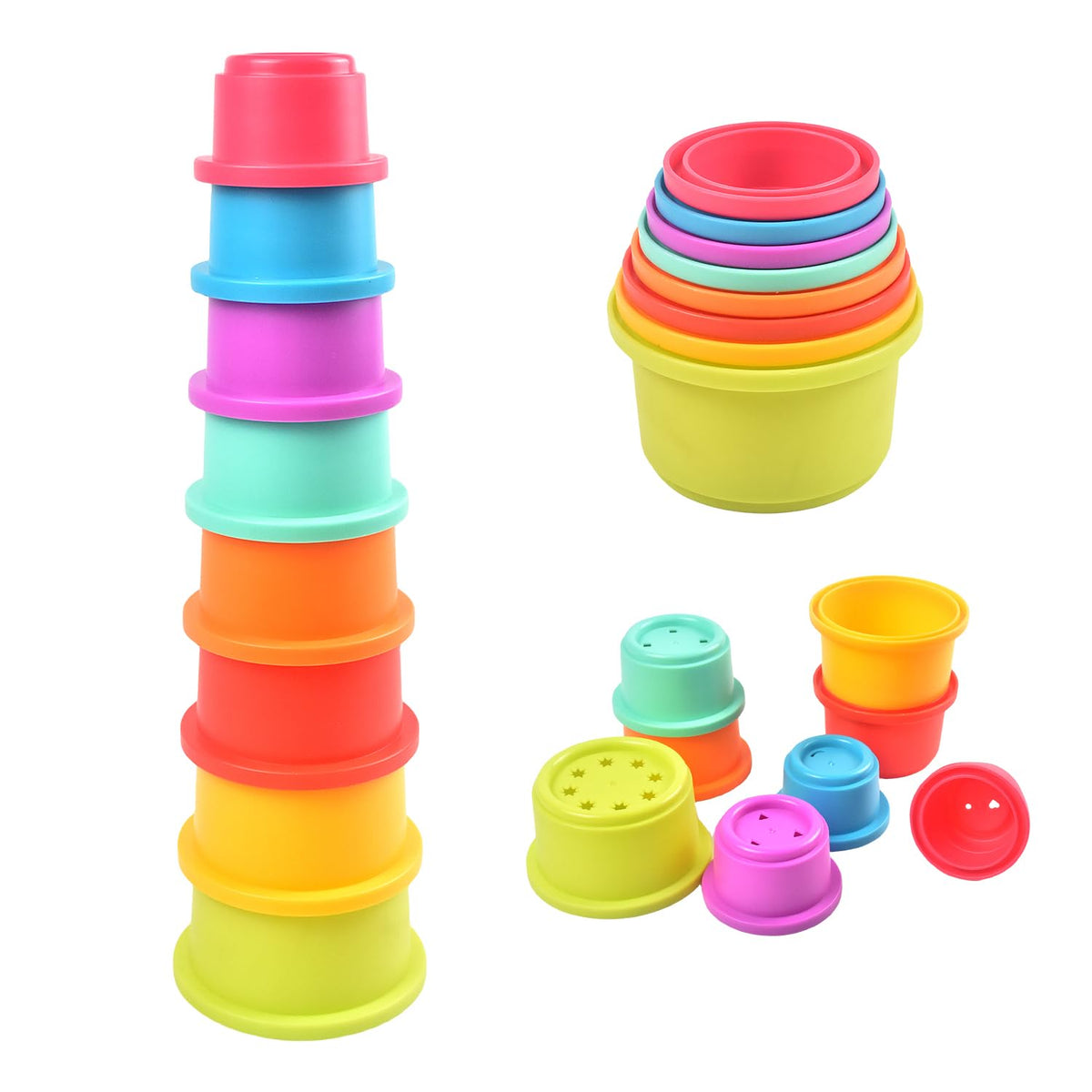 Cosaway Baby Stacking Nesting Cups Toys, Baby Toys 6 to 12 Months, Montessori Toys for Toddler Gifts 1 Year Old (617-97)