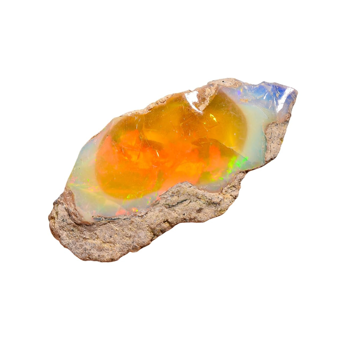 19.00 Cts Elegant Rough Wire Fire Ethiopian Opal Loose Gemstone | Lightweight Raw Crystal Healing Stone for Bracelet Pendant Jewelry Making