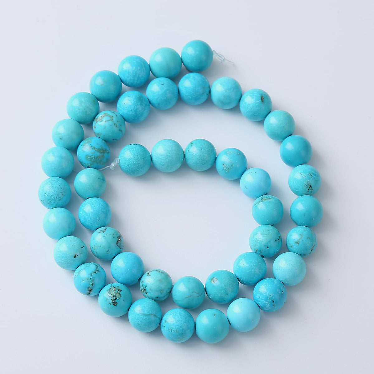 8mm 45pcs A+ Natural Blue Turquoise Beads Round Spacer Loose Stone Beads for Jewelry Making DIY Bracelet Necklace Accessories