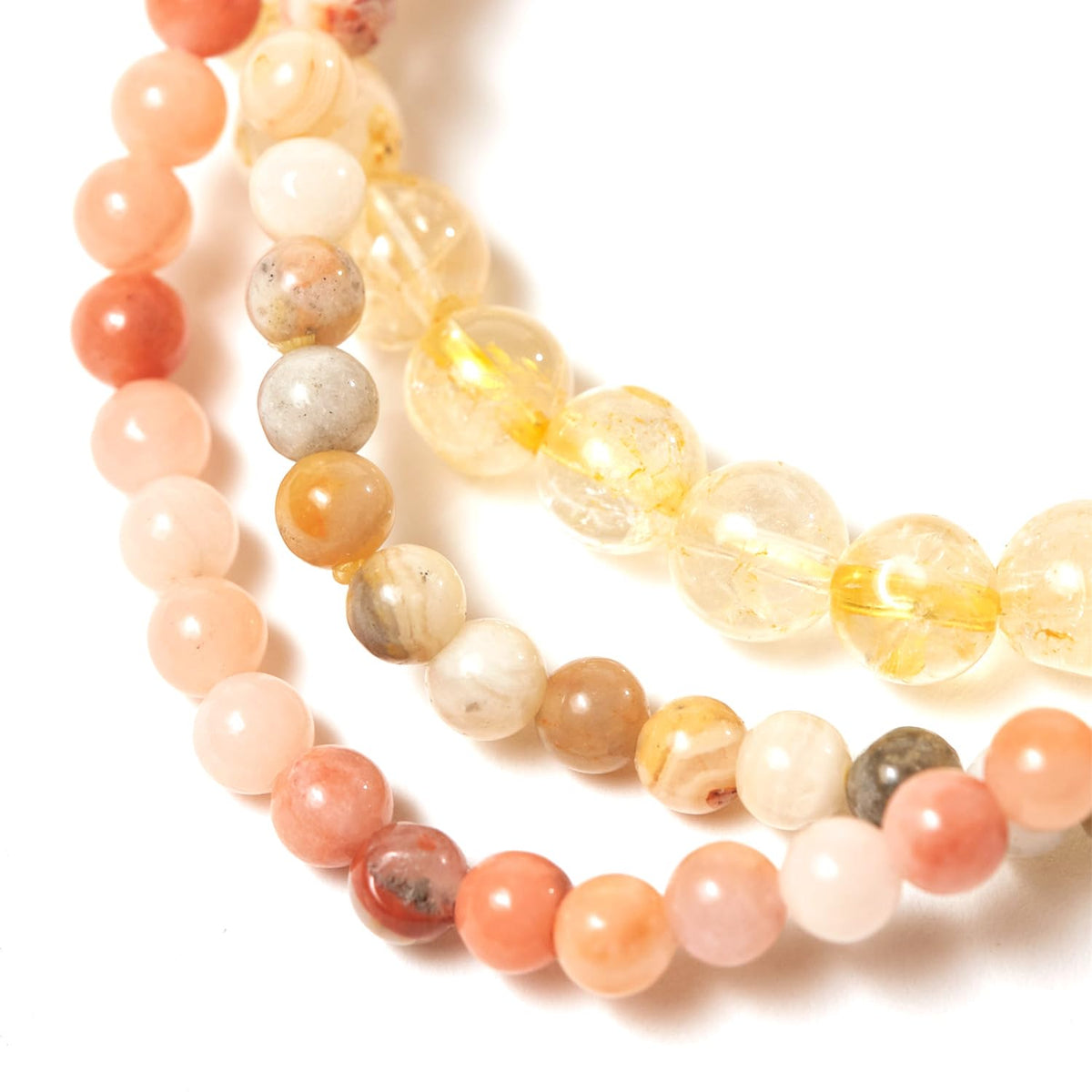 Joy Crystal Bracelet Stack 4mm – Healing Stone Beaded Bracelets – Orange Aventurine,Crazy Lace Agate, and Citrine, Spiritual Energy Jewelry for Motivation, Uplifting Energy, Abundance– Elastic, Unisex, Gift-Ready