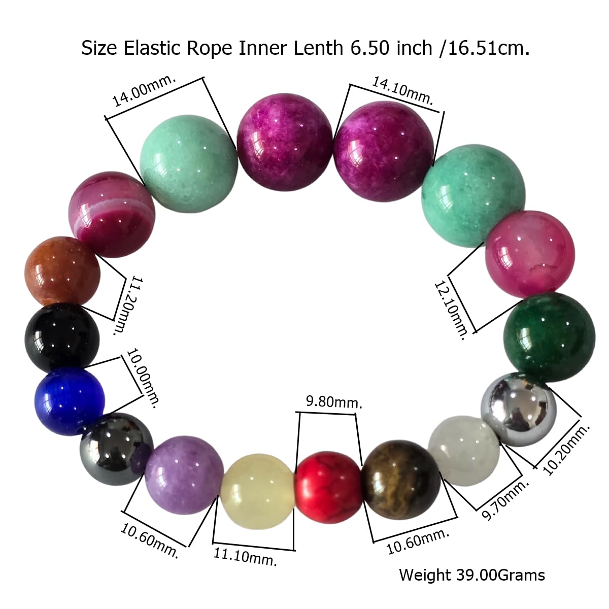 Powerful Energy Healing Bracelet – 17 Natural Stones for Protection, Wealth, Focus & Chakra Alignment – Handmade Spiritual Jewelry Gift for Men & Women.