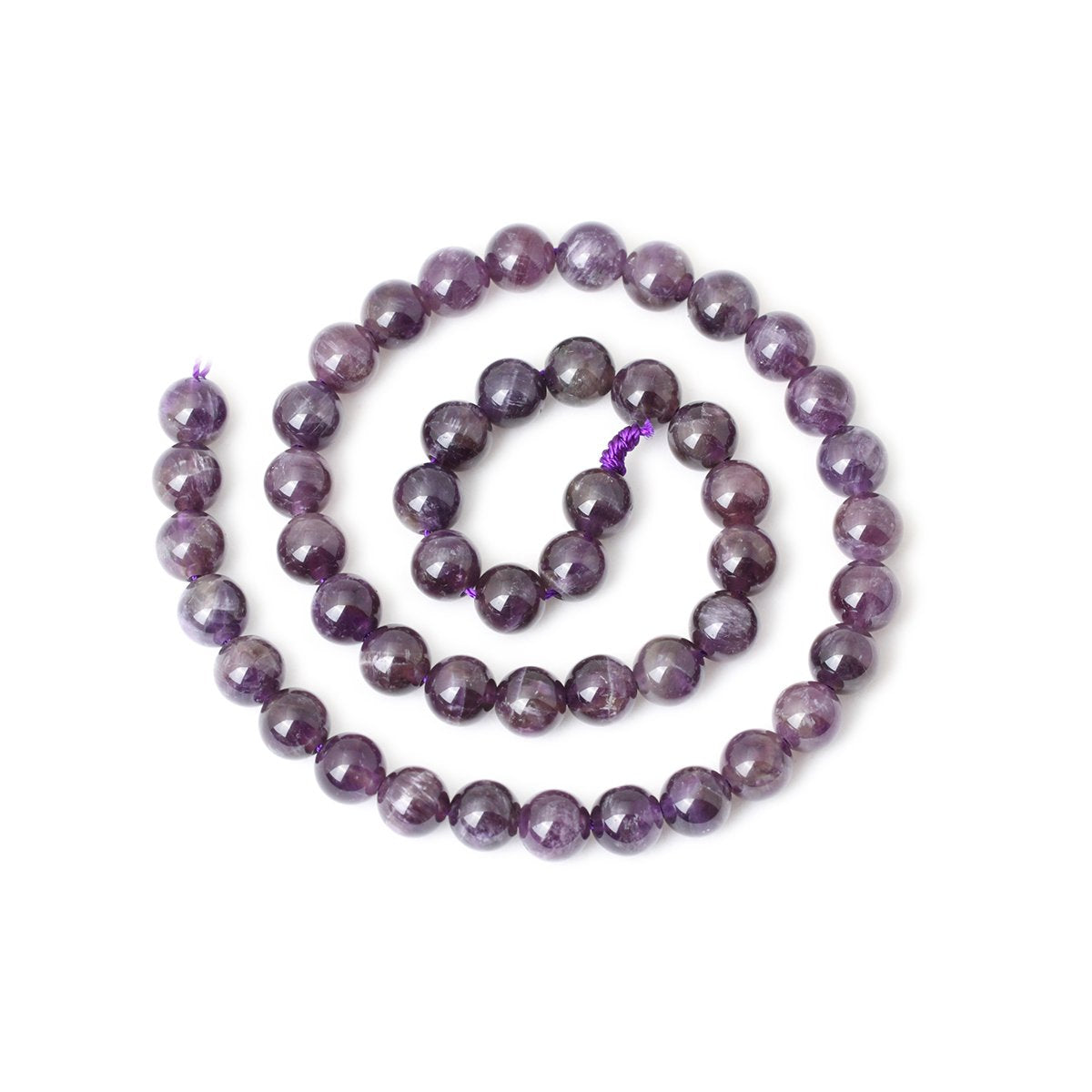 CHEAVIAN 45PCS 8mm Natural Amethyst Gemstone Round Loose Beads Crystal Energy Stone Healing Power for Jewelry Making 1 Strand 15"