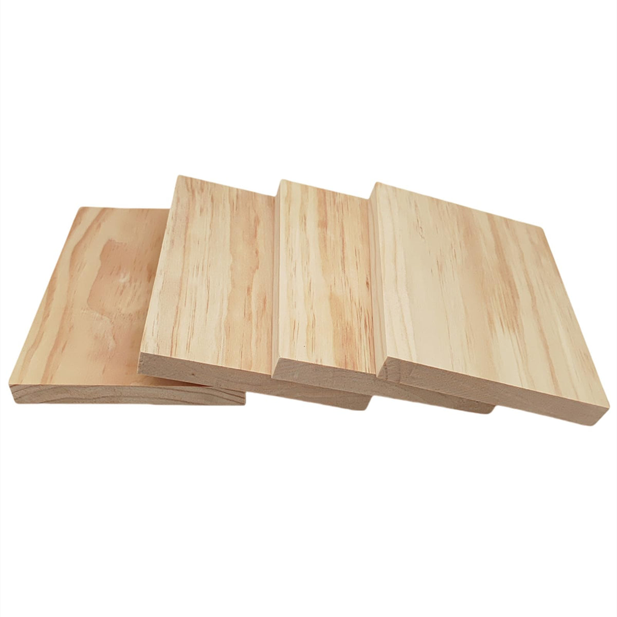 4PCS Rectangle Wood Boards Unfinished Wood Blocks for Crafting, 8x6x0.8in Blank Whittling Wooden Blocks for Wood Carving,Painting & Burning