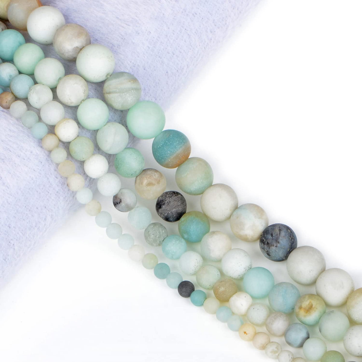 AD Beads Natural Gemstone Round Loose Beads 15" for Bracelet Necklace Earrings Jwelery Making Crafts DIY (6mm, Matte Multicolor Amazonite)